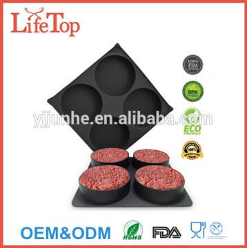 Premium Freezer Storage Container 4 in 1 Silicone Burger Press, Hamburger Patty Maker