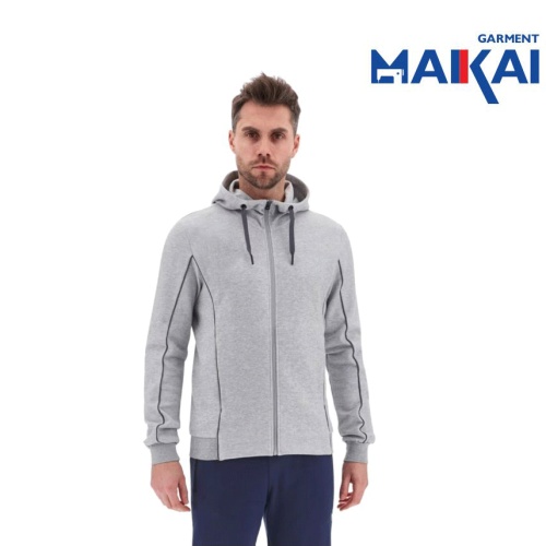 Athletic Men's Hoodie with Full Zip Long Sleeves