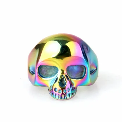 Keith richards multicolor steel skull ring for women