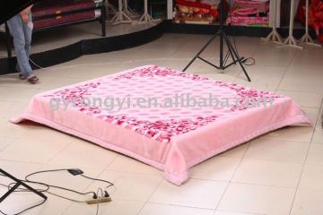 100% ployester printed raschel-knitted special-carving blanket