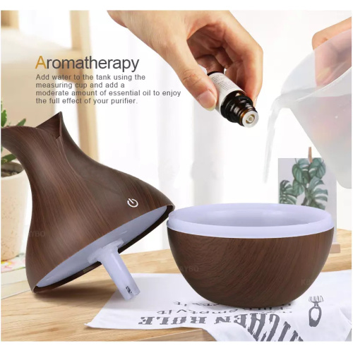 Cool Mist Flower Shape Wood Grain Aroma Diffuser