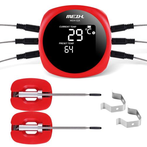 digital instant read bluetooth meat thermometer black- light