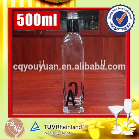 High temperature decal 500ml glass bottle for sanitizer