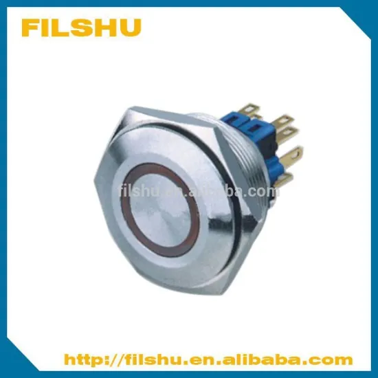 2015 FILSHU hot selling waterproof 12 volt momentary push button switch 6 Pins