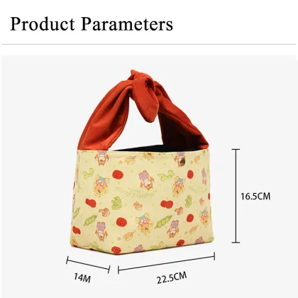 Cute Custom Logo Plush Tote Bags for Lunch Bento