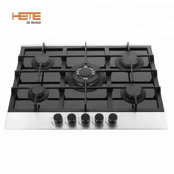 Tempered Glass 5 Burner 70cm Built-in Gas Hob for Kitchen Cooking Appliances