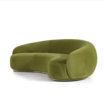 Curved Lamb Wool Semicircular Hotel Lobby Fabric Sofa for Modern Italian Style Living Room