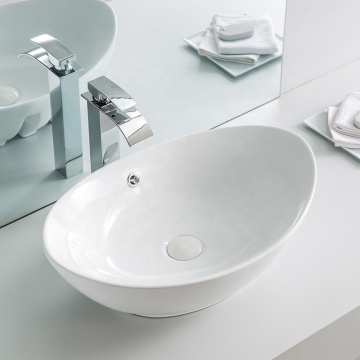Glossy White Ceramic Triangle Bathroom Sink