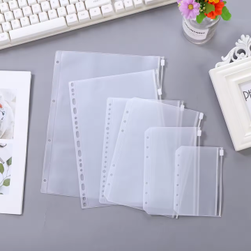Transparent Waterproof PVC Zipper Binder Folder Storage Bag Pouch for Notebooks