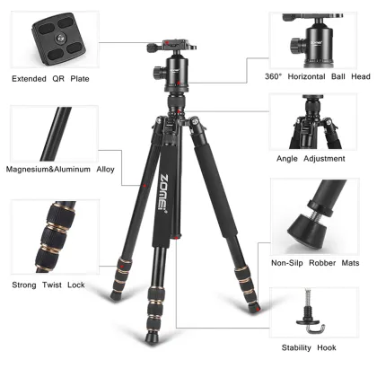 ZOMEI Aluminum Camera Tripod for SLR and Projector