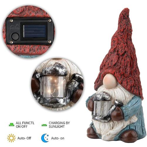 Solar Statues Funny gnomes garden statues with solar lights Factory