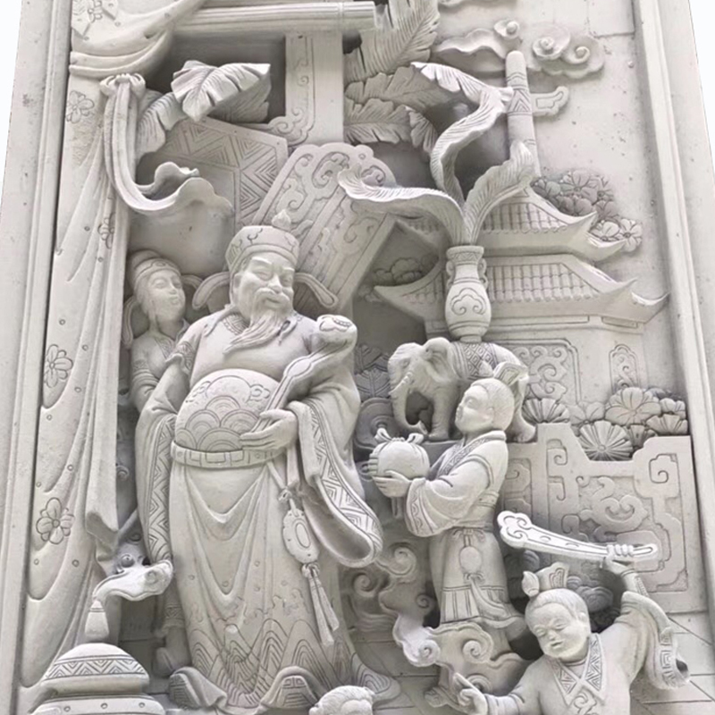 Ancient Stone Carving Murals God Of Wealth Arrived