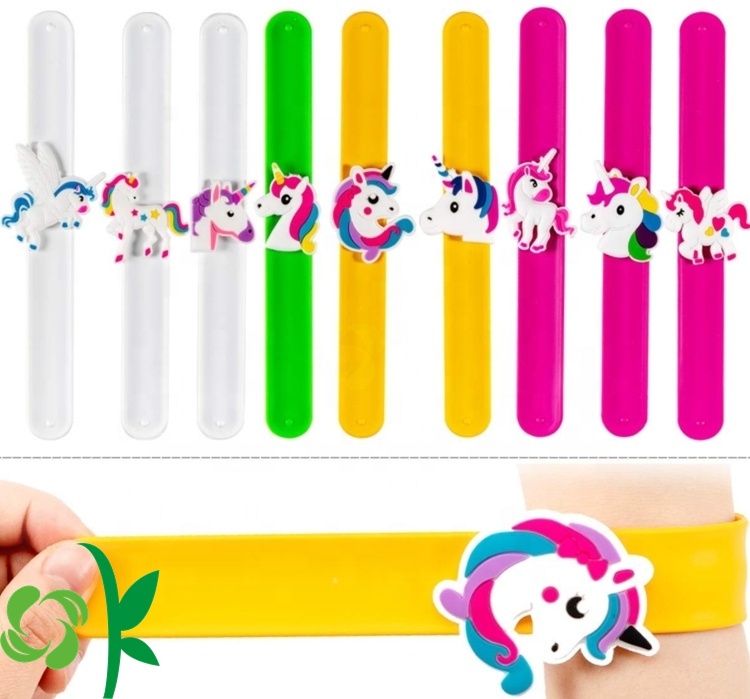 Customized Fashion Unicorn Shape PVC Slap Band