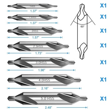 1mm-6mm Type A HSS 6542 Center Drill Bits for Metal Drilling