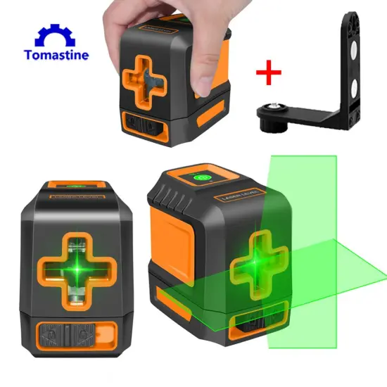 Laser Level Red/Green Laser 2 Cross Lines Smart Pendulum Leveling Level Measuring Instruments Construction Tools with Bracket
