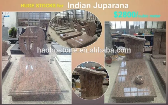 Indian Juparana granite angel tree cemetery monuments