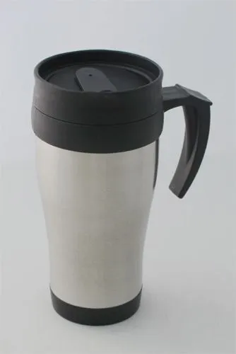 14oz Natural Color Stainless Automotive Cup with Plastic Lid