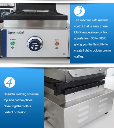 Rectangle Commercial Waffle Baker Machine Nonstick Cone Baker Snack Machine