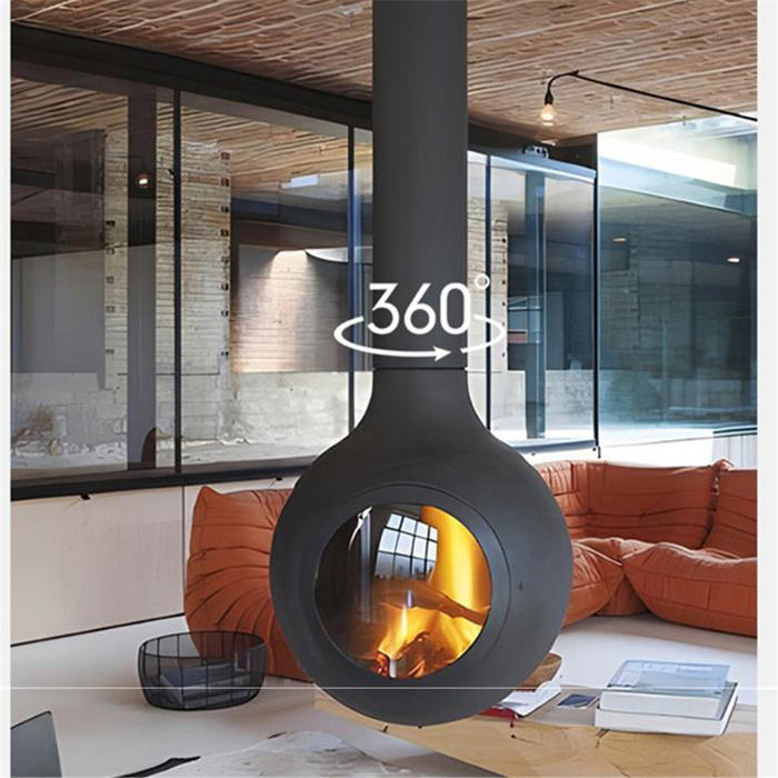 Indoor Wood Burning Suspended Fireplace