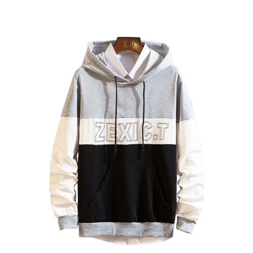 Men's polyester cotton hooded sweatshirt