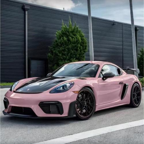 PET Oolong Tea Milk Pink Car Wrap Film