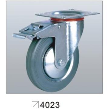 Grey Rubber Caster with Steel Core, Roller Bearing