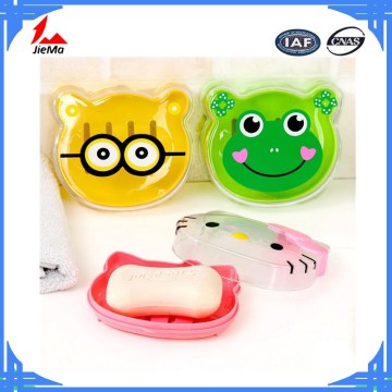Creative cartoon handmade soap box/Bathroom plastic soap box with lid/cute cartoon soap box