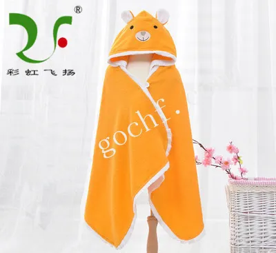 Absorbent cartoon animal hooded kids bath towels