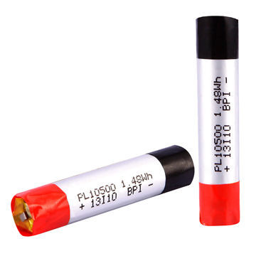 3.7V Cylindrical Li-polymer Battery, 10500 with 1.48Wh, Used for Electronic Cigarettes