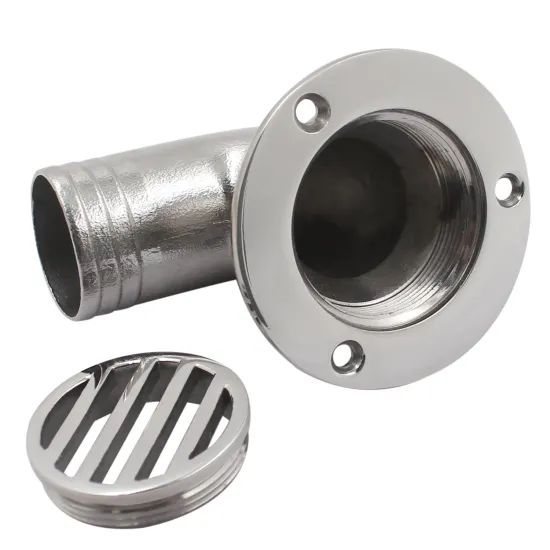 Marine Hardware 316 Stainless Steel Boat Deck Floor Drain Fittings - Thru Hull Deck Drainage Scupper