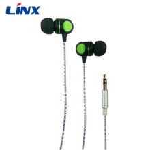 Auriculares estéreo en el oído auricular de cable de cableado trenzado auricular