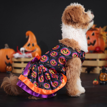 Wholesale Custom Pet Halloween Clothes - Dog & Cat Dress Skirt with Double Bow Tie