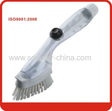 White Bowl And Dish Brush For Kitchen Cleaning With Bristle Material 
