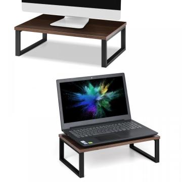 Wood Computer Monitor Laptop Stand Set