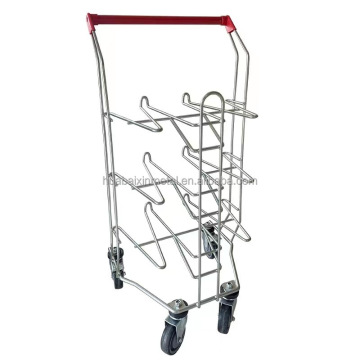 Durable Double-Decker Shopping Cart for Fruit Supermarkets and Restaurants