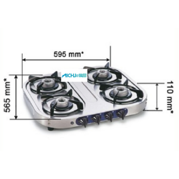 4 Burner Stainless Steel Gas Stove Auto Ignition