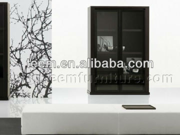 Modern italy desige bookcase, wooden/MDF simple bookcase, high glossy paint bookcase with glass doors SM-D29A