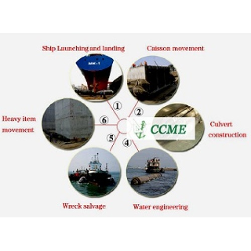 Marine floating airbag salvage and launching lifting airbag