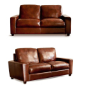 Bequeme Couch Living Brown Leder Sofas Set