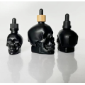 Beard Oil Black Clear Skull Glass Dropper Bottle