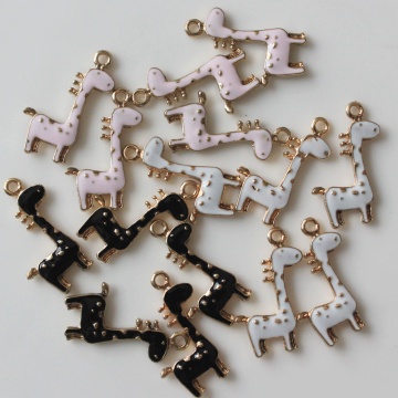 Wholesale Alloy Artificial Animal Giraffe Kawaii Bead DIY Pendant Earring Bracelet Metallic Jewelry Making