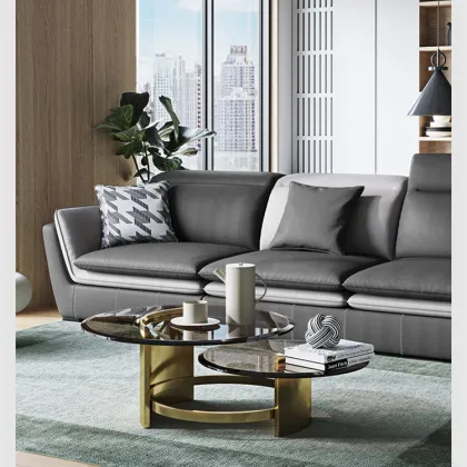 Lacquer Marble White Stainless Steel Coffee Table