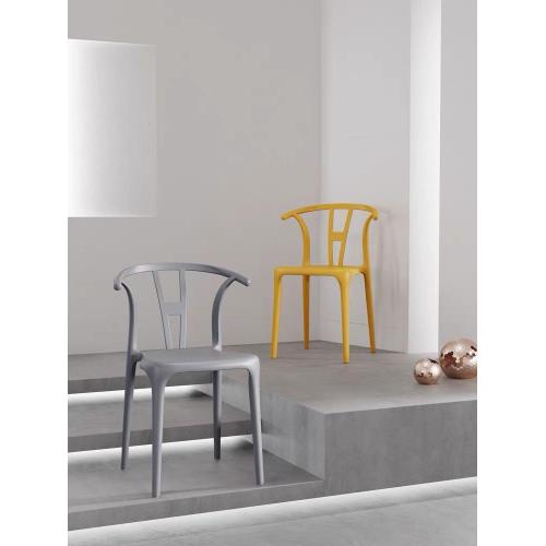 Stackable Plastic Armchair for Outdoors