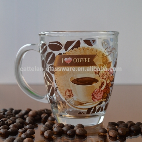 Glass mug for coffee drinking glass mug for Christamas