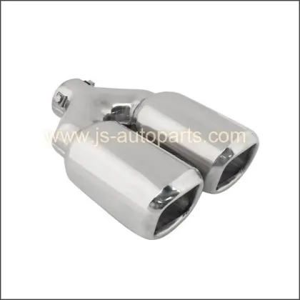 INLET 2.375 OUTLET 3.5X3.25 DUAL STRAIGHT CUT W RESONATED BOLT ON  EXHAUST TIP