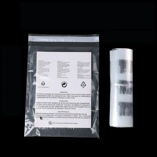 PEself adhesive bag with suffocation waring