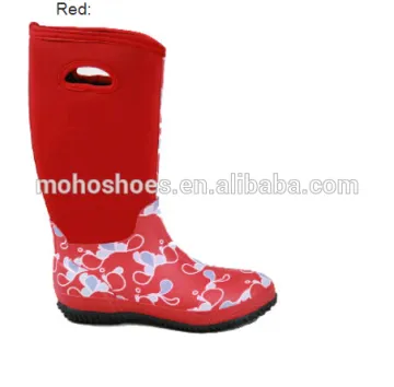 Women's red colorful Neoprene Gardening Boots