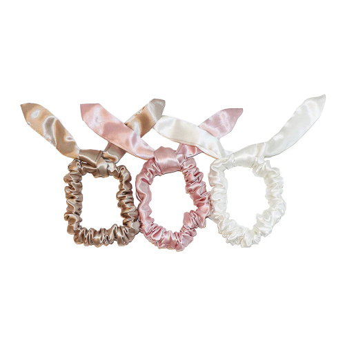 New Arrival solid color silk scrunchies Accessories Women