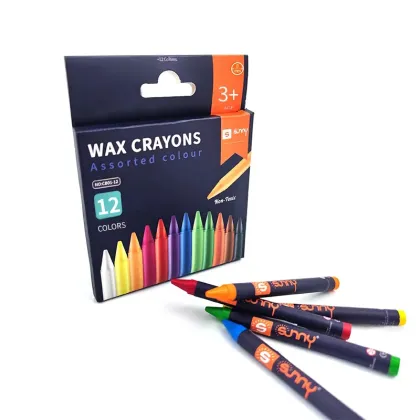 Colorful Art Drawing Non-Toxic Crayon Set - 12 Colors for Kids