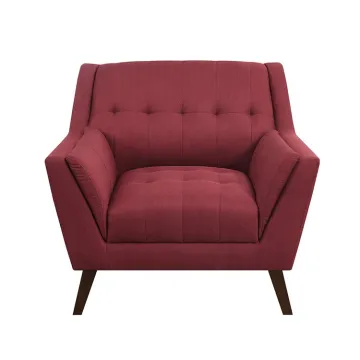 Living Room One Seat Red Fabric Leisure Sofa